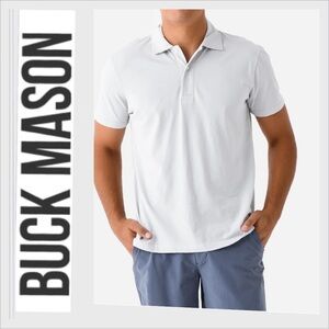 Men's Buck Mason sueded cotton Knit Polo Shirt Sz L